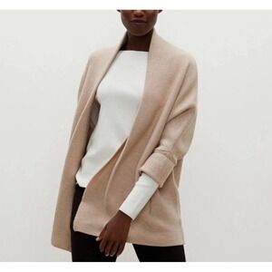 MM Lafleur Sweater M/L Merino Wool Open Cardigan Oatmeal Beige